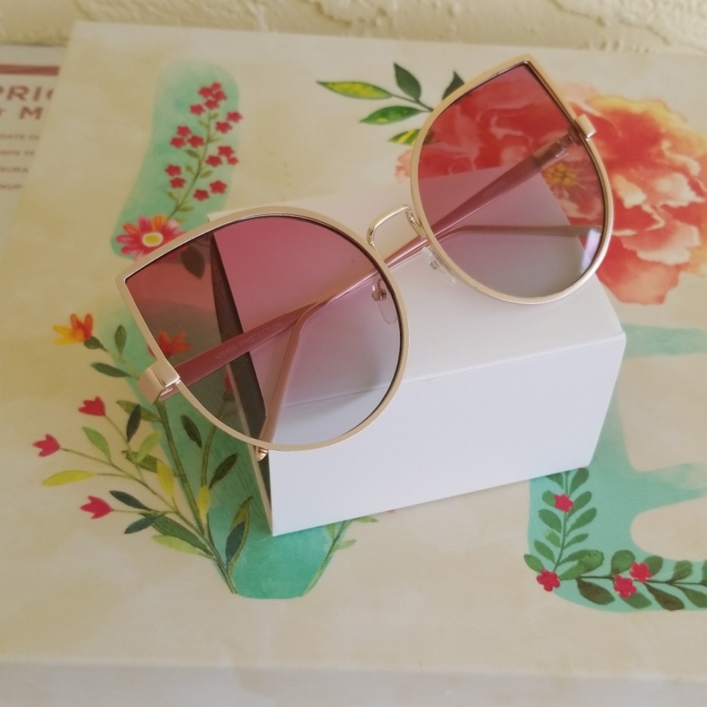 2019 CLEAR 2 TONE LENS CAT EYE STYLE SUNGLASSES  O - Picture 4 of 4